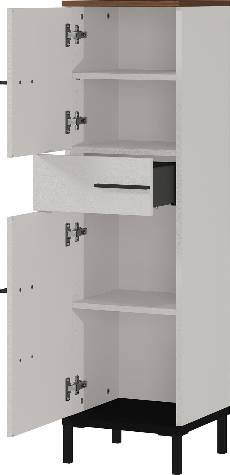 Unterschrank YONKERS 34 x 123 cm Kaschmir/ Nussbaum