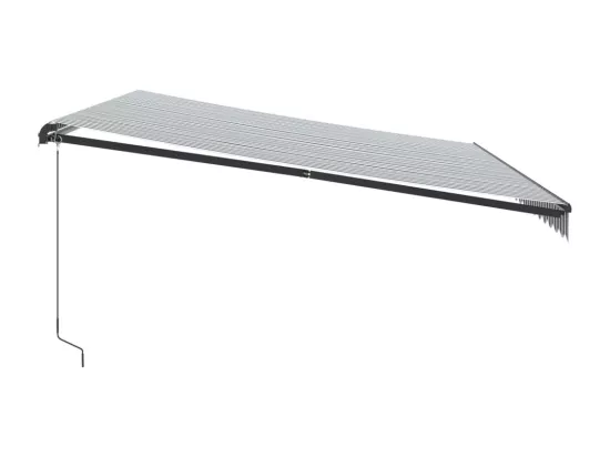 Auvent manuel rétractable avec LED anthracite blanc 500x350 cm
