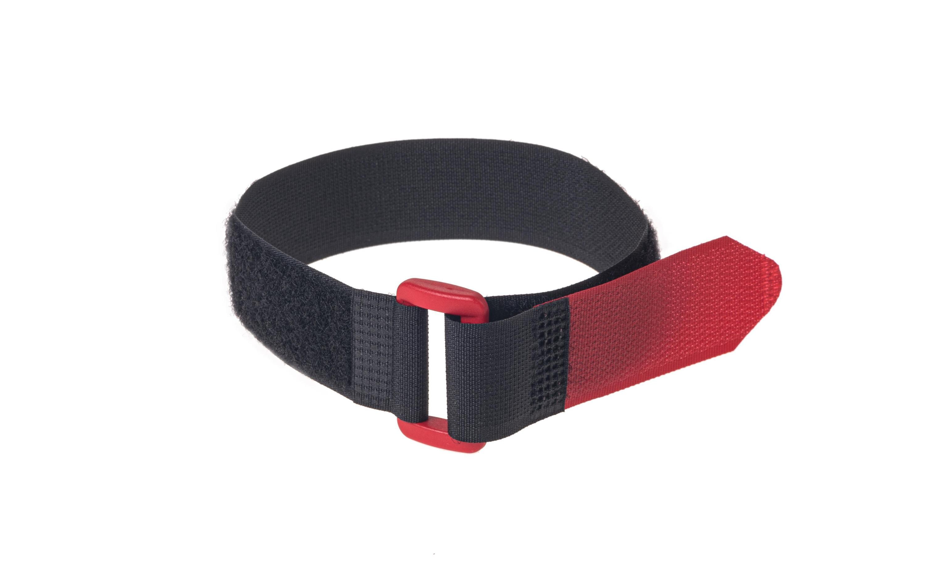 Schlaufenband FAST-VSTRAP 25 x 360 mm, Schwarz/RotKlettverschlussgurt