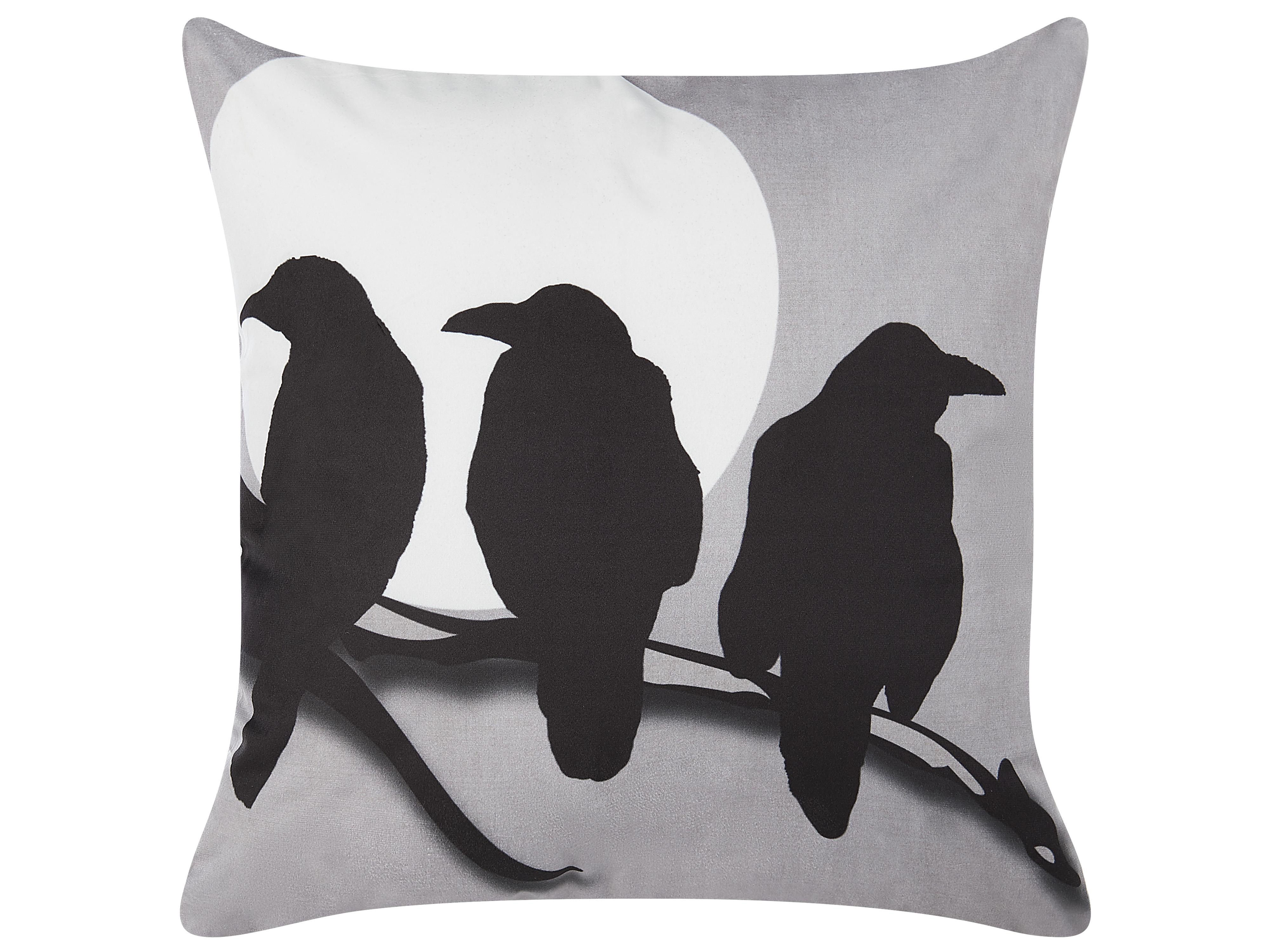 Set van 2 sierkussens ORADEA Fluweel 45 x 45 cm Grijs dierenprint