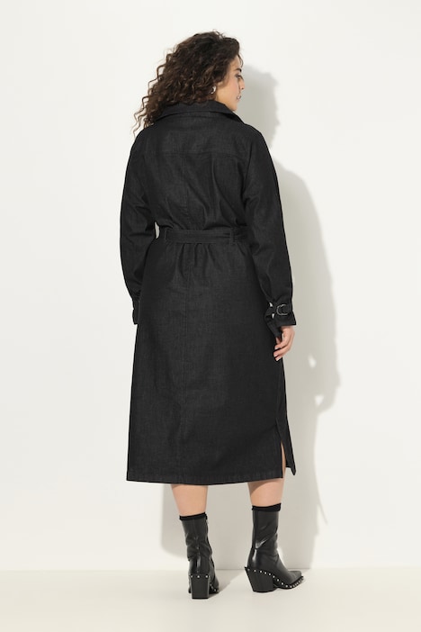 Jeans-Trenchcoat, Reverskragen, Vintage, doppelreihig