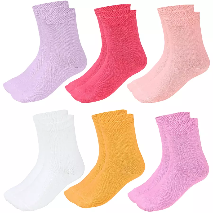 TupTam Kinder Socken Mädchen Jungen Bunt Gemustert 6er Pack lilaweiß