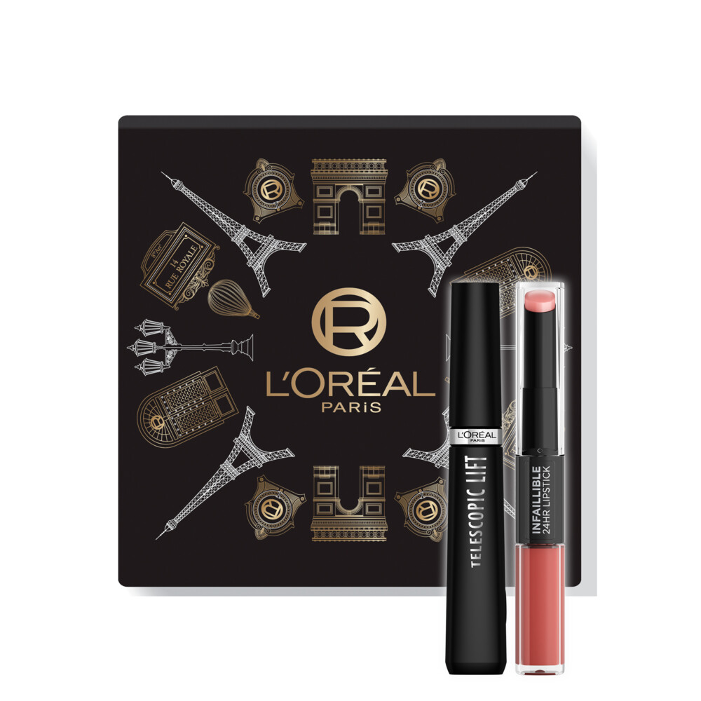 L'Oréal Geschenkset Telescopic Lift Mascara & Infaillible 24H Lipstick 312 Incessant Russet2 stuks