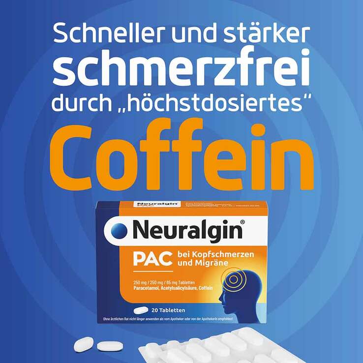 Neuralgin PAC bei Kopfschmerzen und Migräne Tabletten, 20 St