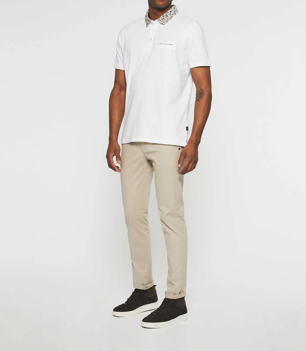 Polo manches courtes blanc NARCISSE