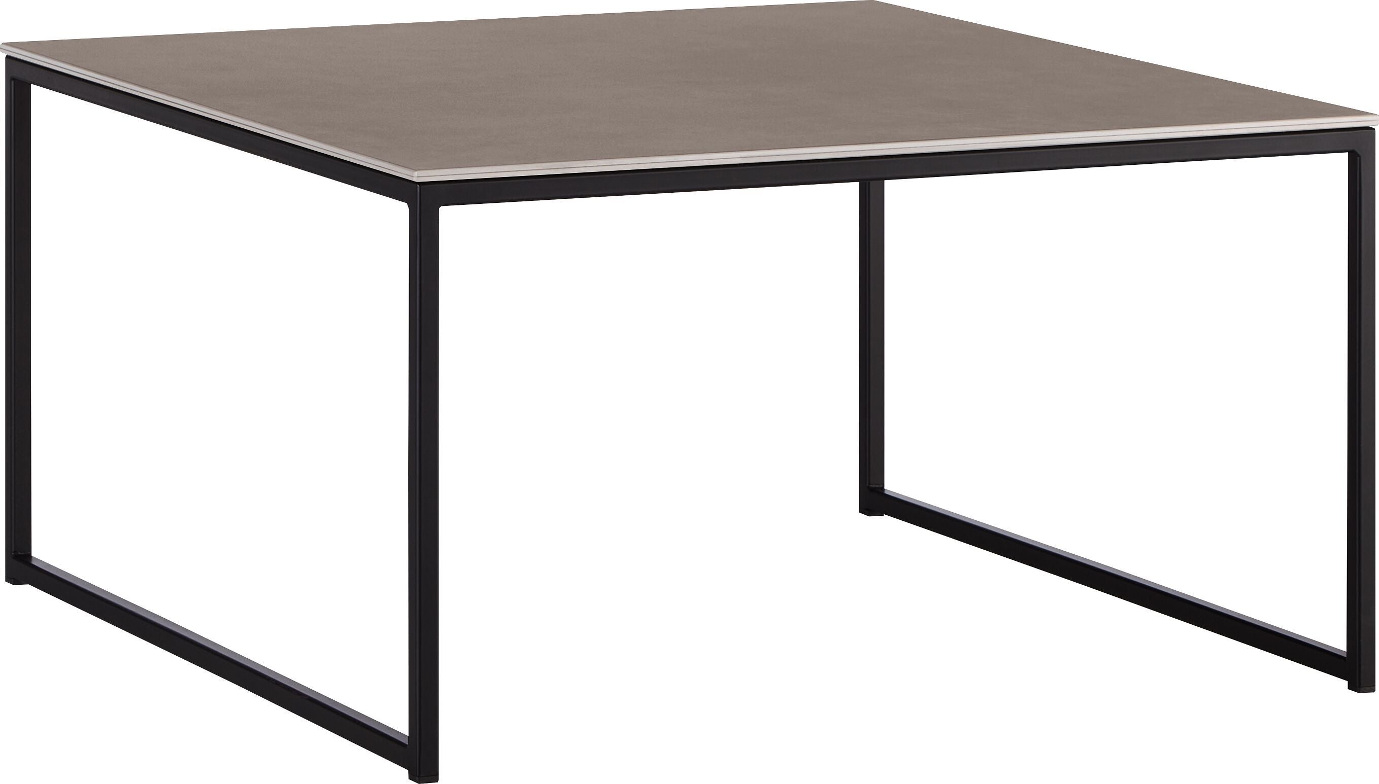 AVEA Salontisch - Beton hell / schwarz / B: 65.0 cm x T: 65.0 cm x H: 35.6 cm