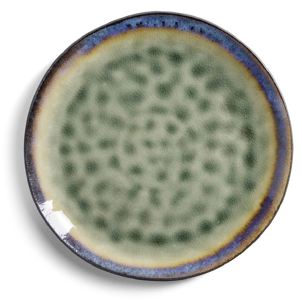 Assiette plate grès vert Ø27,5cm