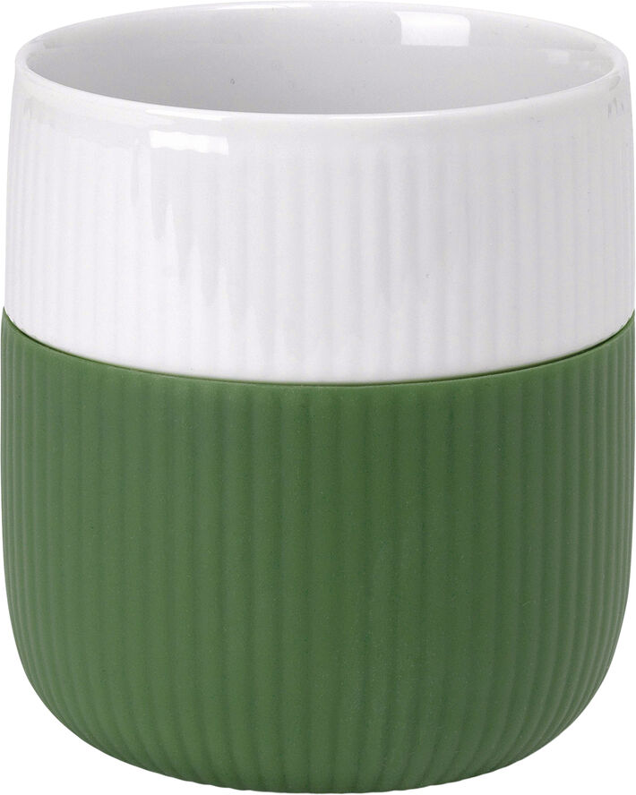 Royal Copenhagen Fluted Contrast Mug 35cl Forest Green Hvid