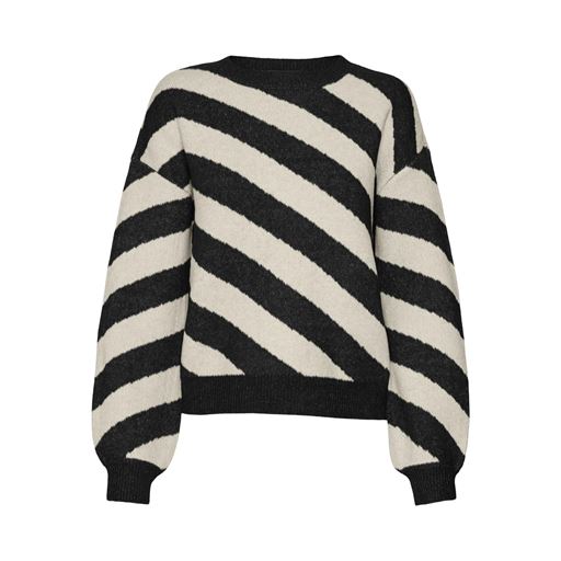 Vero Moda Lara Striktrøje, Black/Birch, M
