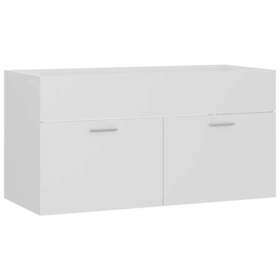 vidaXL - Wastafelkast - Wit - Bewerkt hout - 90 x 38.5 x 46 cm