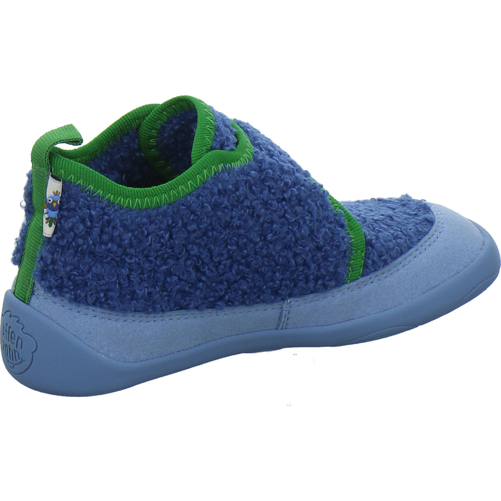 Affenzahn Hausschuhe Kinder Unisex - Kinder Vegan Fleecy Dunkelblau