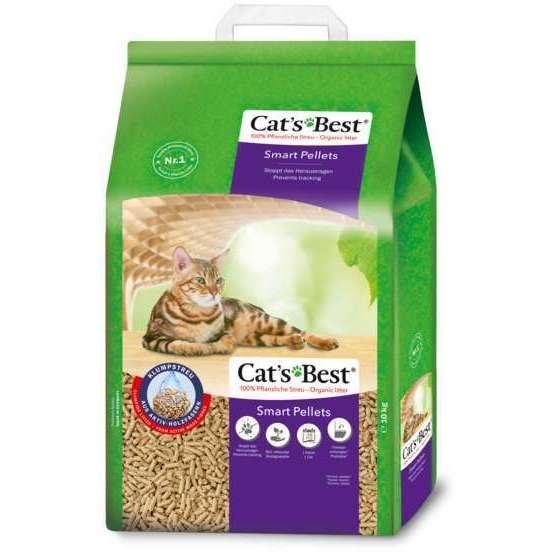 Litière végétale agglomérante pour chat Cat's Best Smart Pellets-10kg