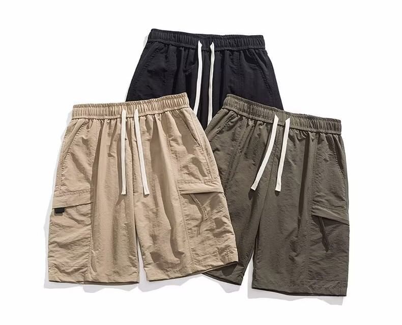 Urtishia - Hoge taille, effen, wijde cargoshorts