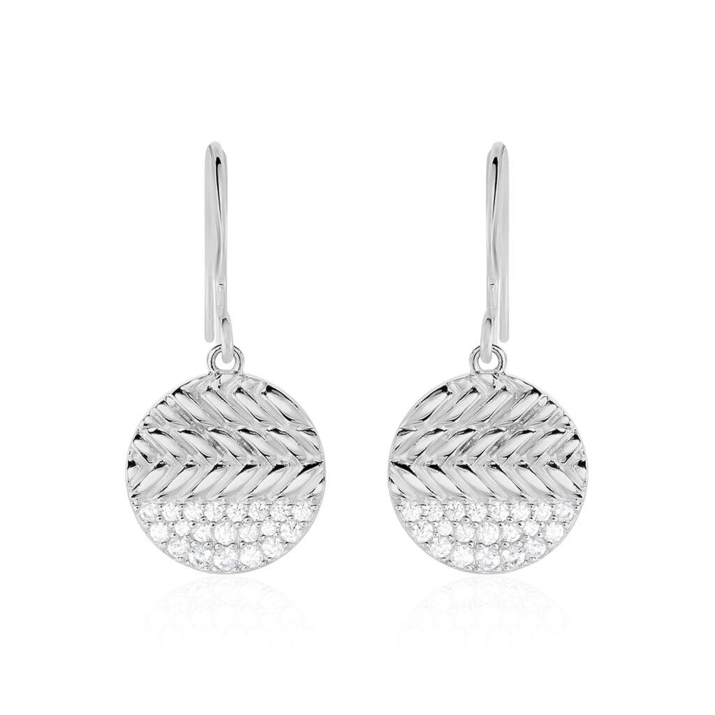 Boucles D'oreilles Pendantes Argent Henrick Oxydes De Zirconium