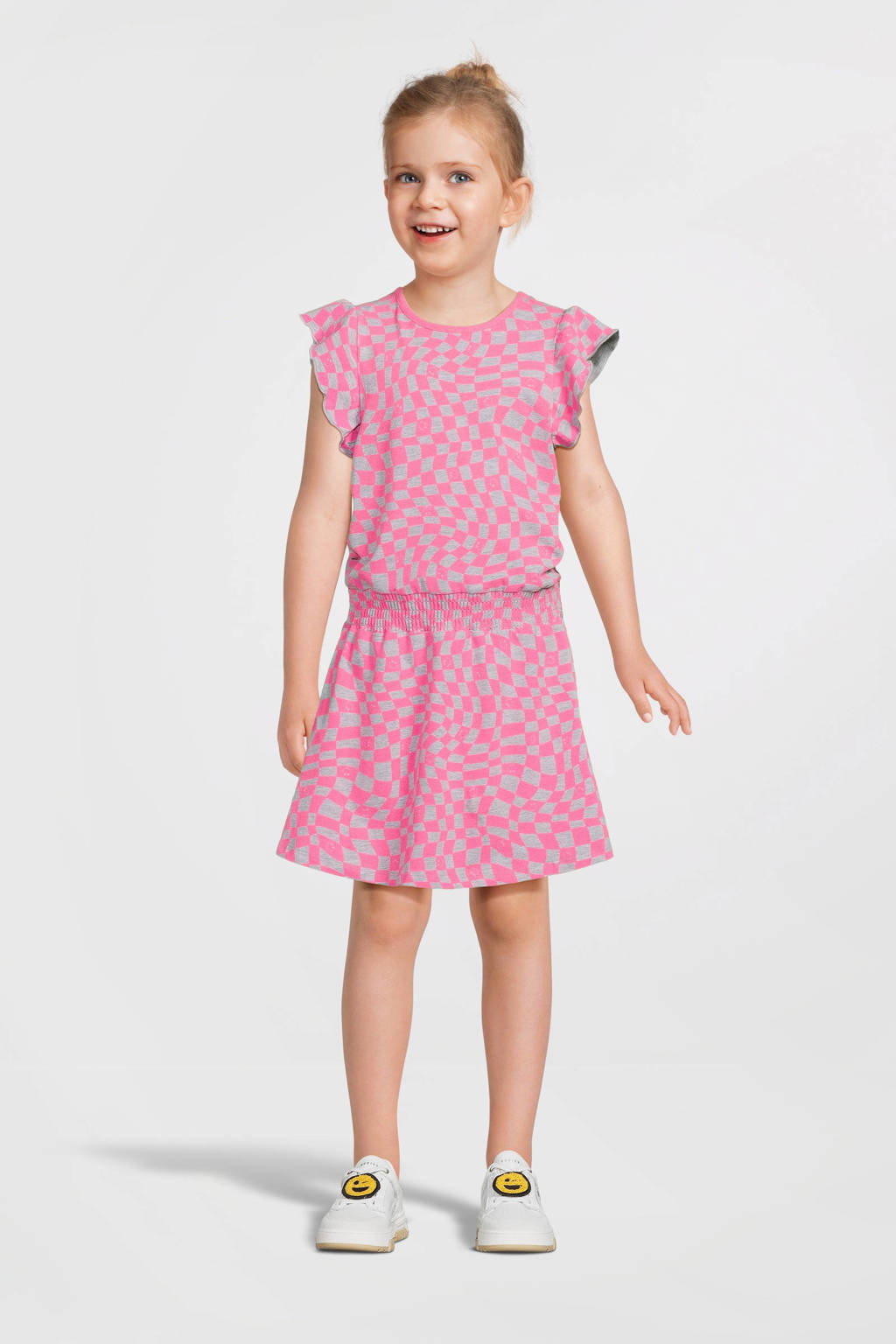 Orange Stars jurk Phyllis met all over print roze