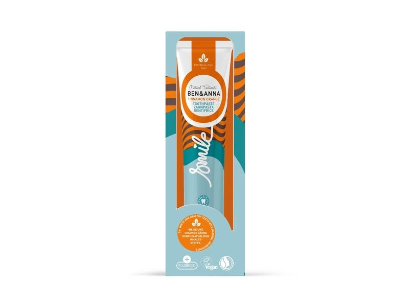 Ben & Anna Zahnpasta Cinnamon Orange Fluoride 75 ml Natürliche, vegane Zahnpasta mit Orange-Zimt-Geschmack