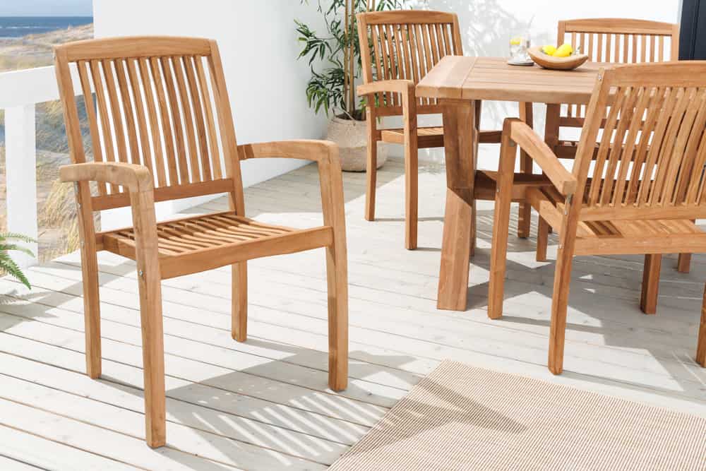 Massiver Gartenstuhl EMPIRE TEAK natur Teakholz stapelbar