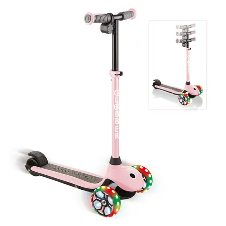 Authentic Sports Globber One K E-Motion 4 PLUS pastellrosa, mit Leuchtrollen