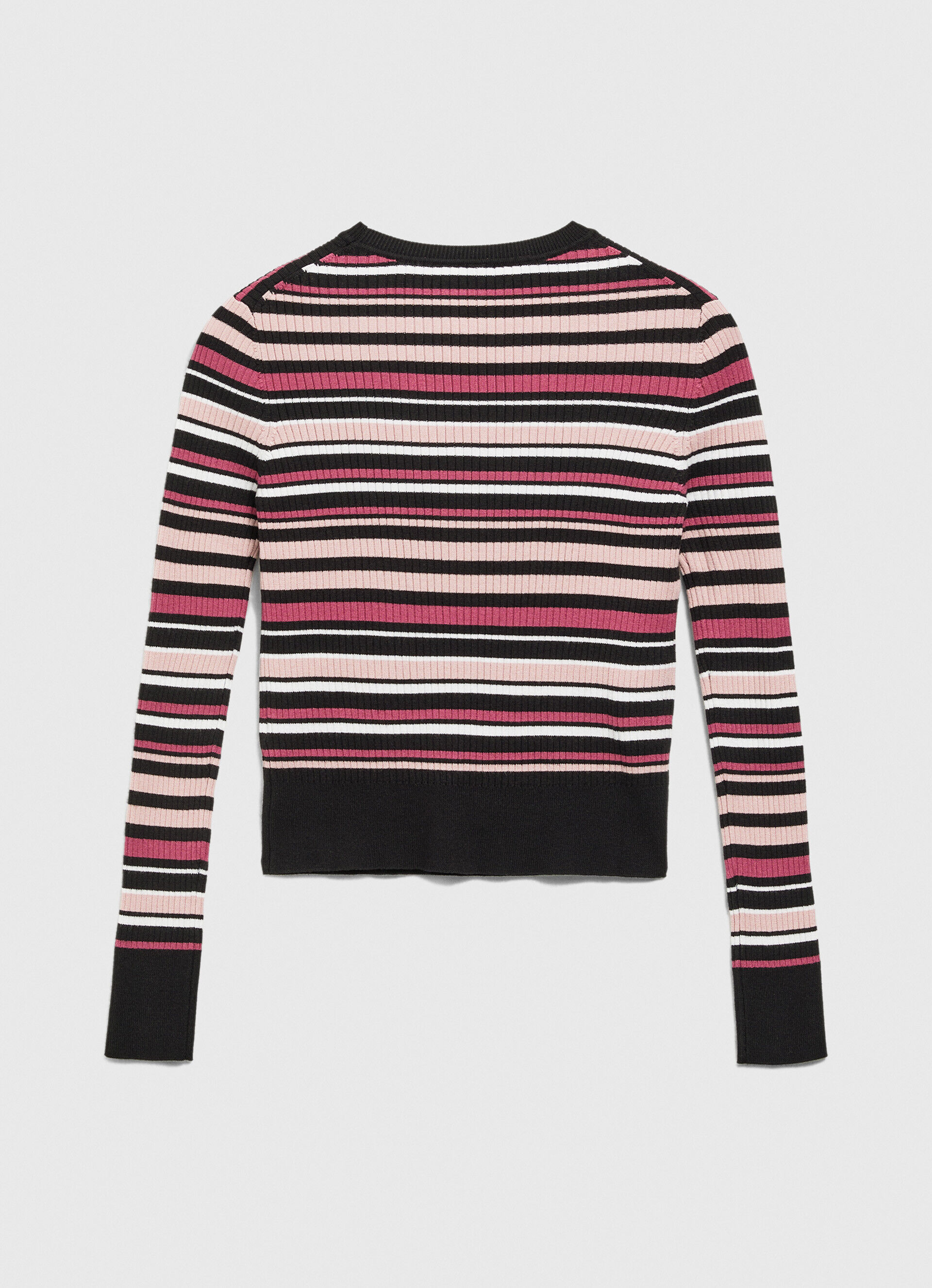CAMISA LISTRADA DE GOLA REDONDA - multicolorida