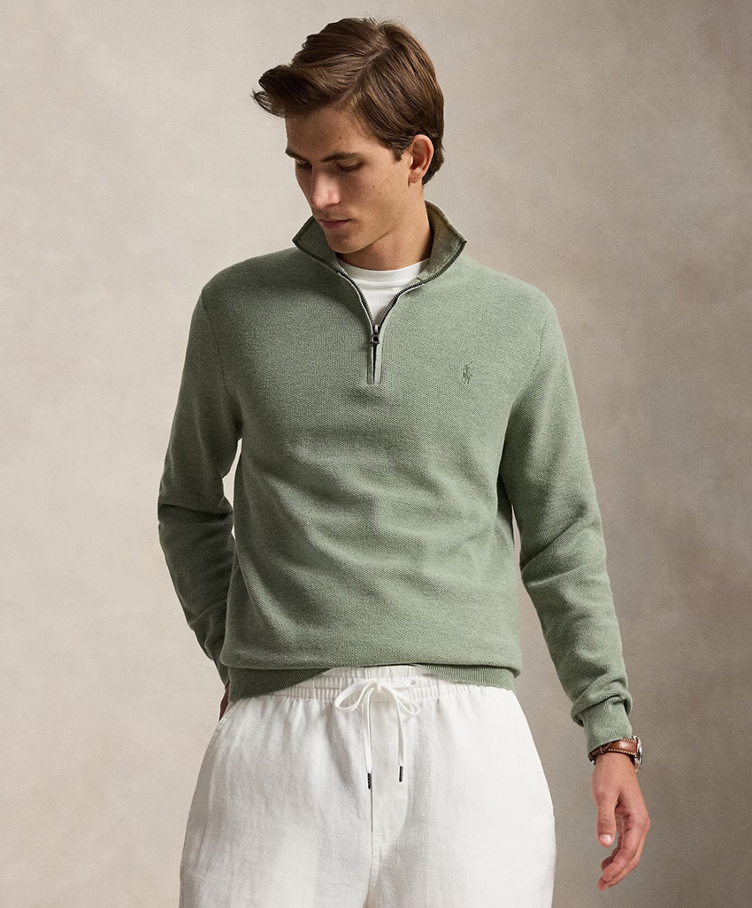 Ralph Lauren Heren trui met rits groen