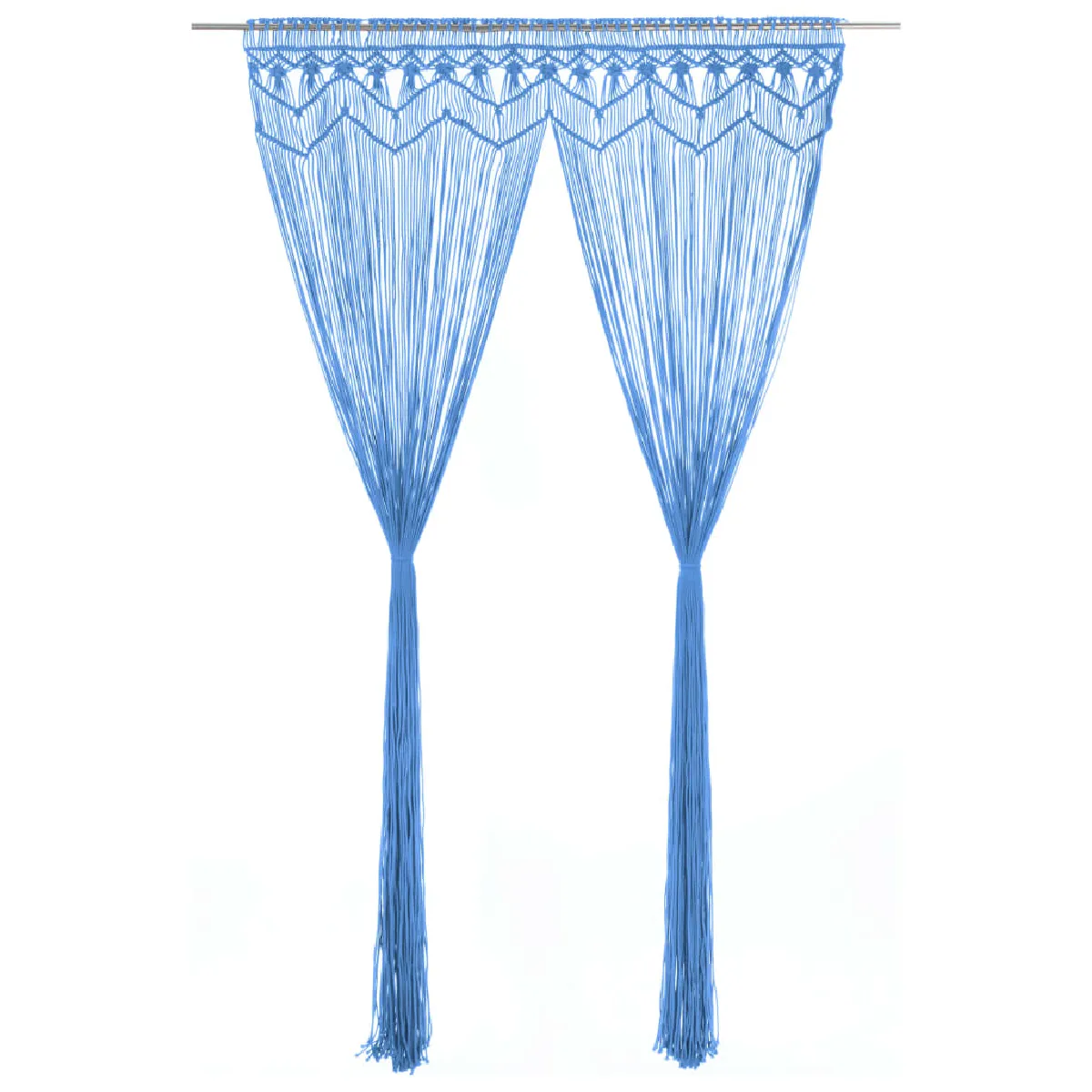 vidaXL Rideau macramé bleu 140x240cm coton