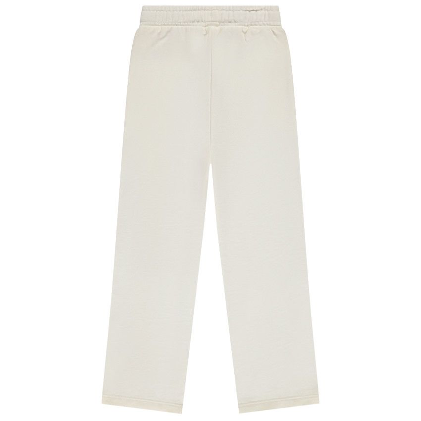 Jogging large en molleton uni pour fille - Ecru
