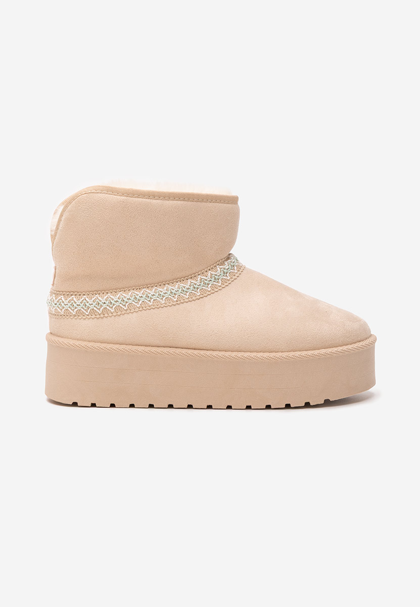 Bottes à plateforme beige Orelis