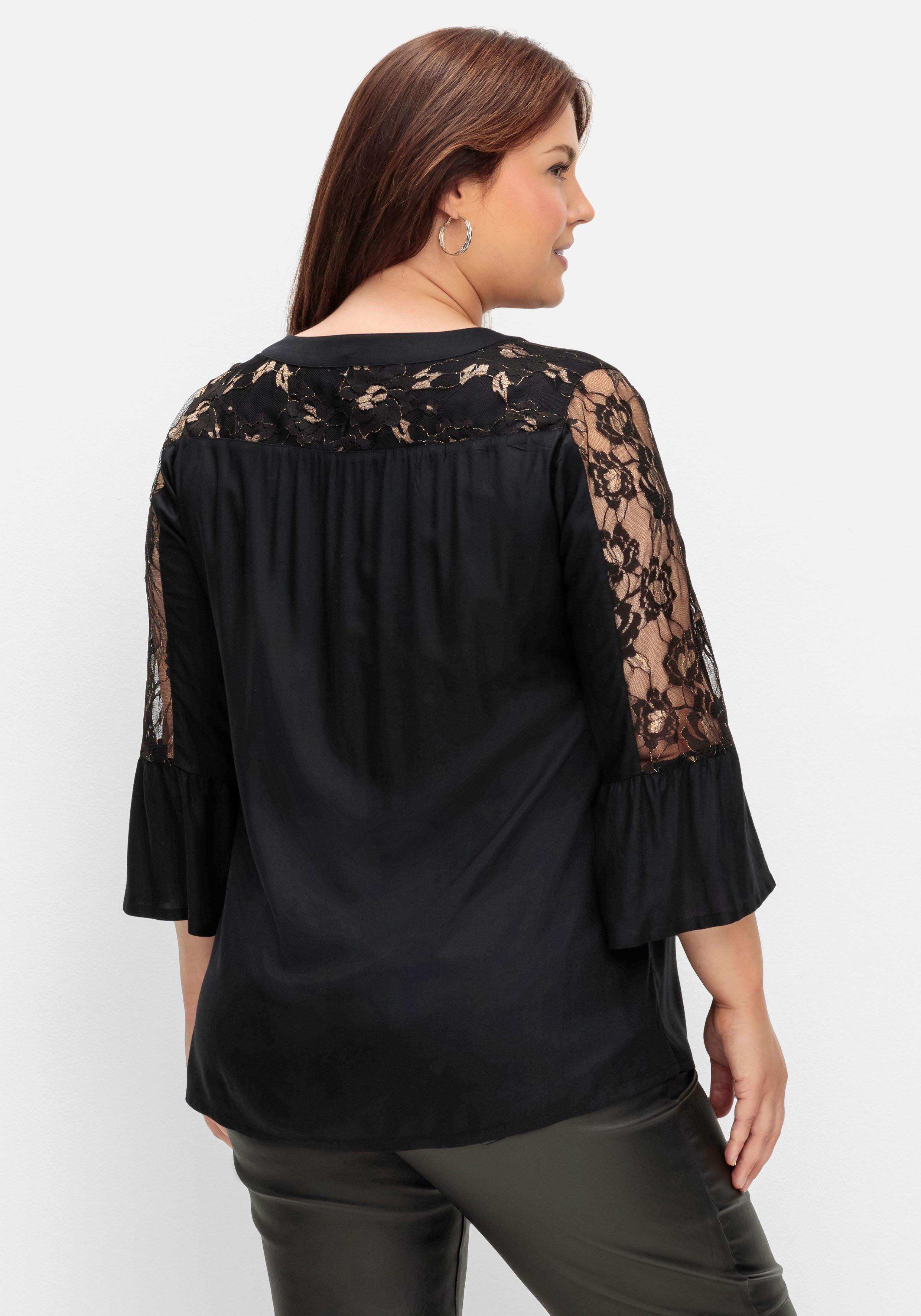 Elegante Tunika mit floralen Spitzeneinsätzen