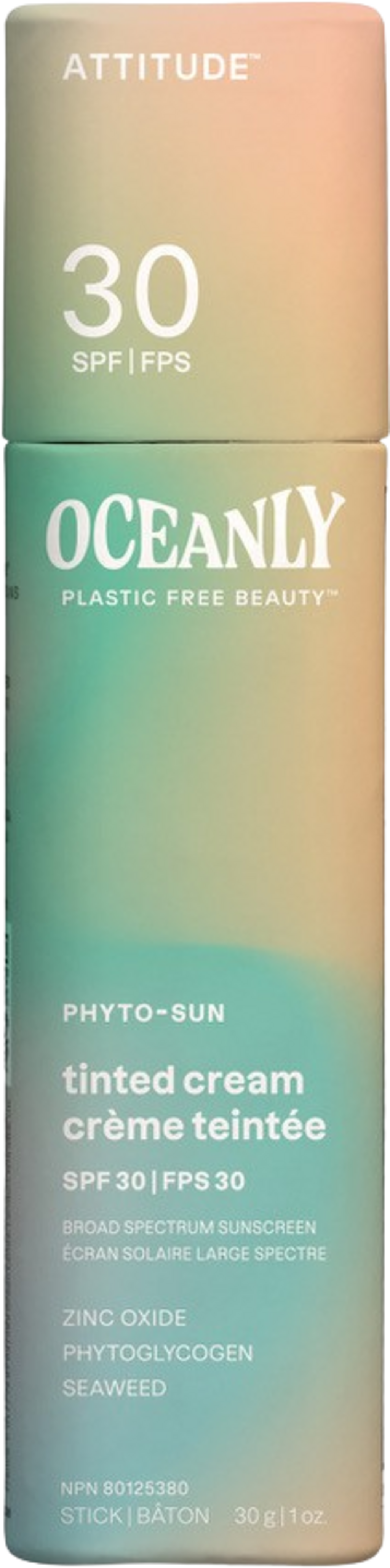ATTITUDE  Oceanly - PHYTO-SUN Tinted Moisturizing Sunscreen SPF 30, 30 g
