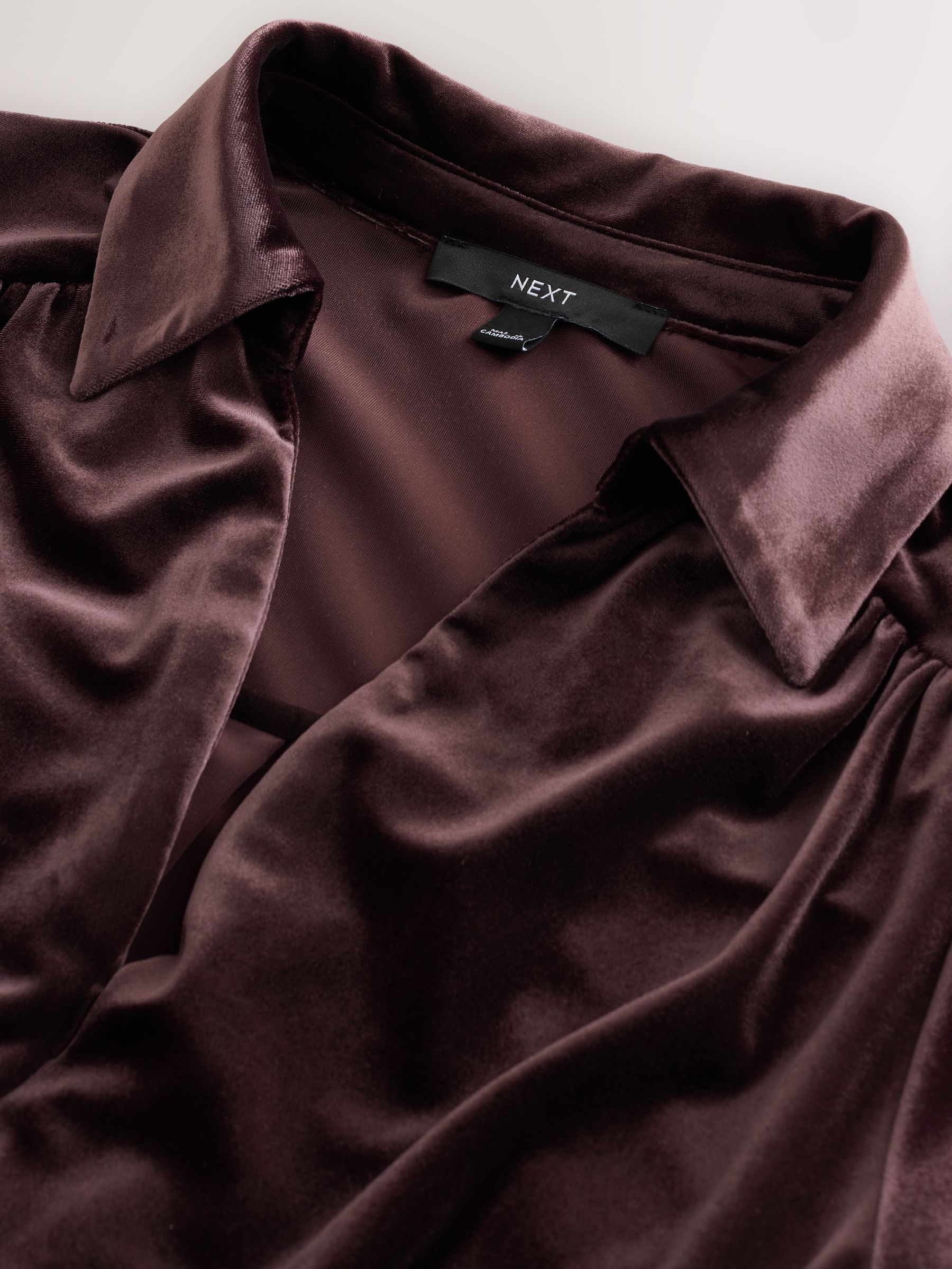 Chocoladebruin - Velvet Tie Waist Wide Leg Jumpsuit