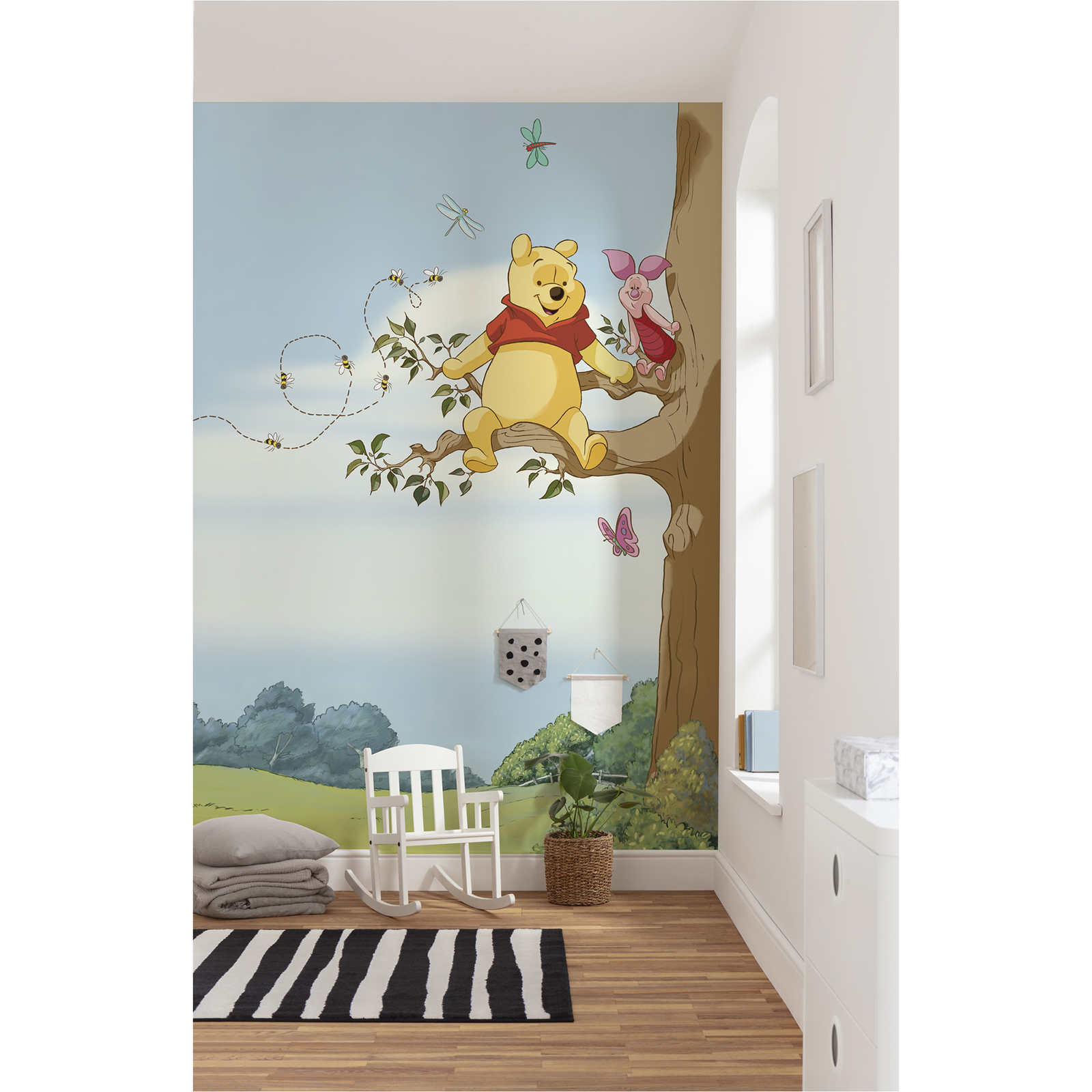 Papier-Fototapete WINNIE POOH TREE - bunt - 184x254 cm
