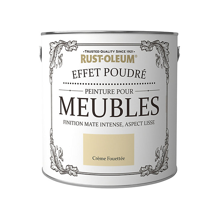 Peinture pour meubles Rust-Oleum crème fouettée effet poudré mat intense 2,5L