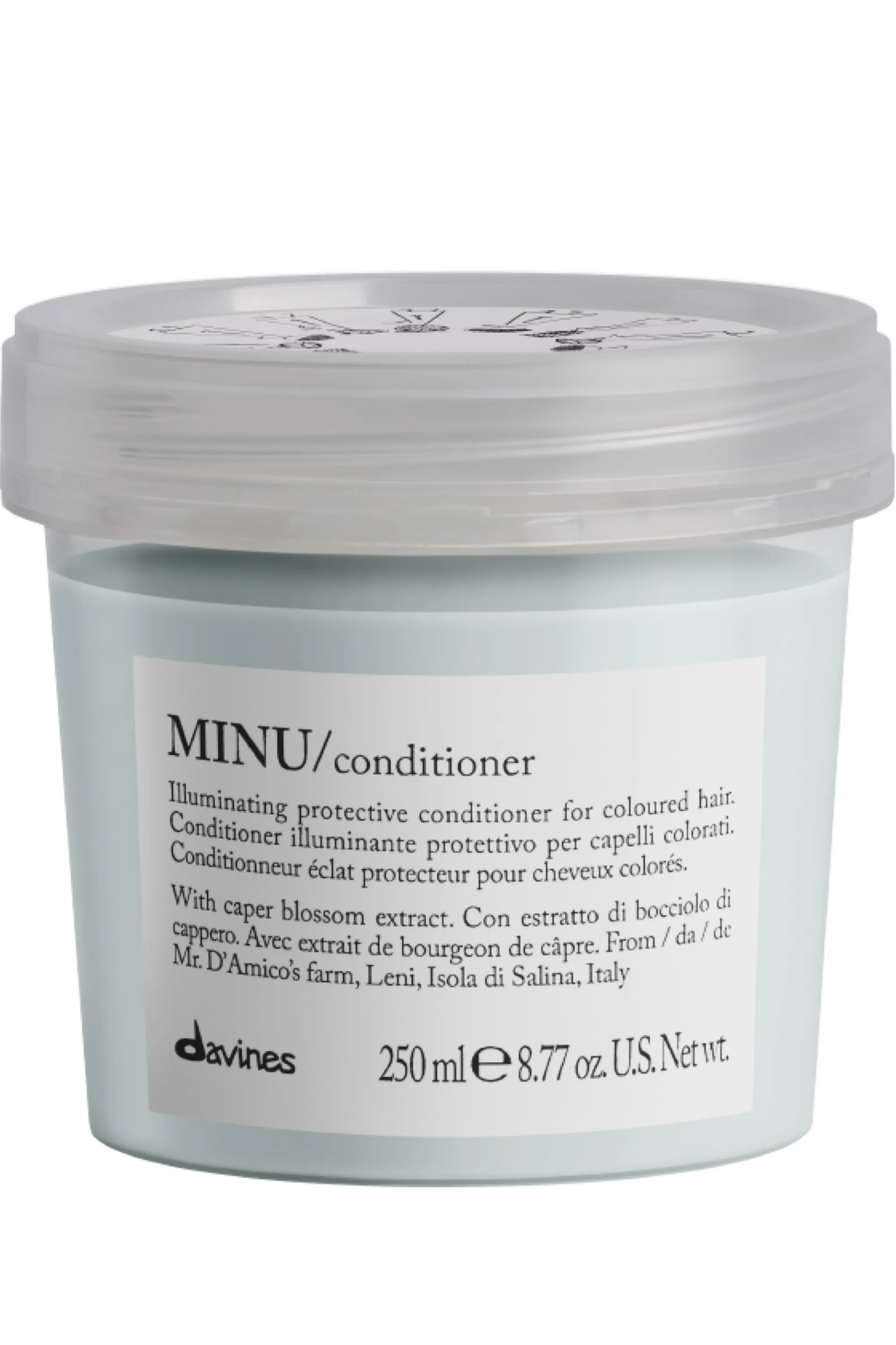 Davines Après-shampoing éclat et protection pour cheveux colorés Minu-250 ml