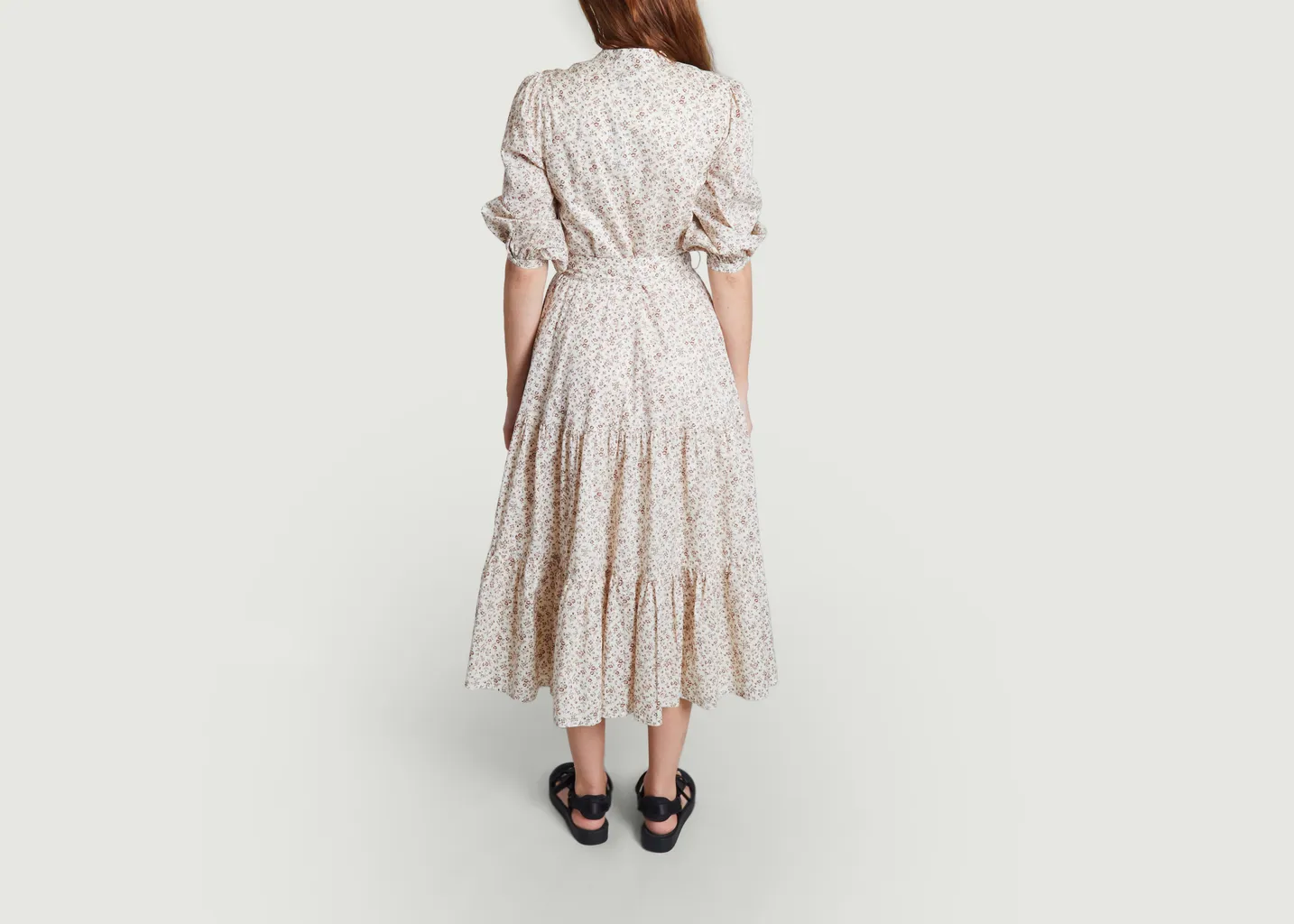 Robe ceinturée fleurie à volants coton Polo Ralph Lauren