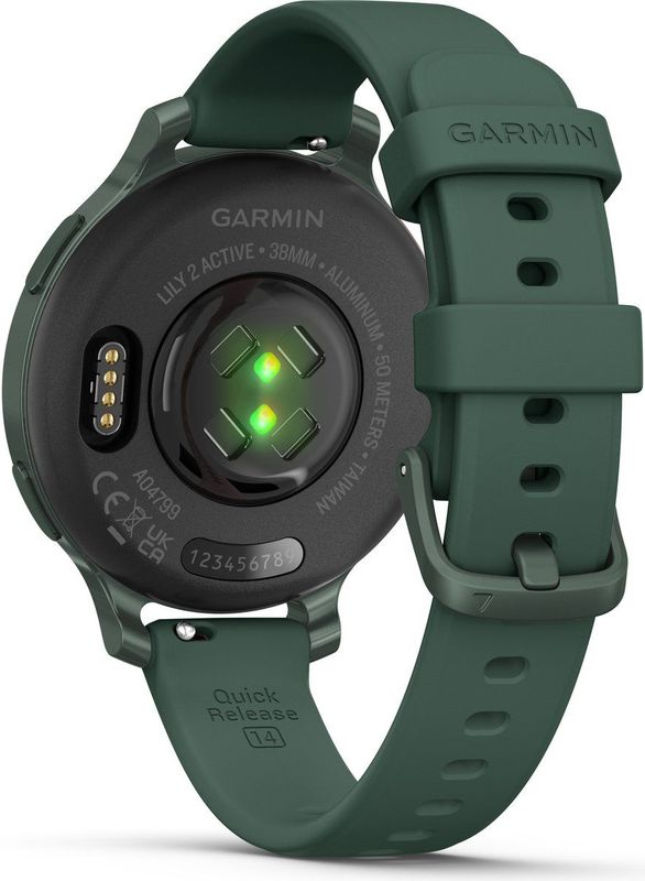 Garmin - Lily 2 Active - Smartwatch - Jasper Green - Siliconen Bandje