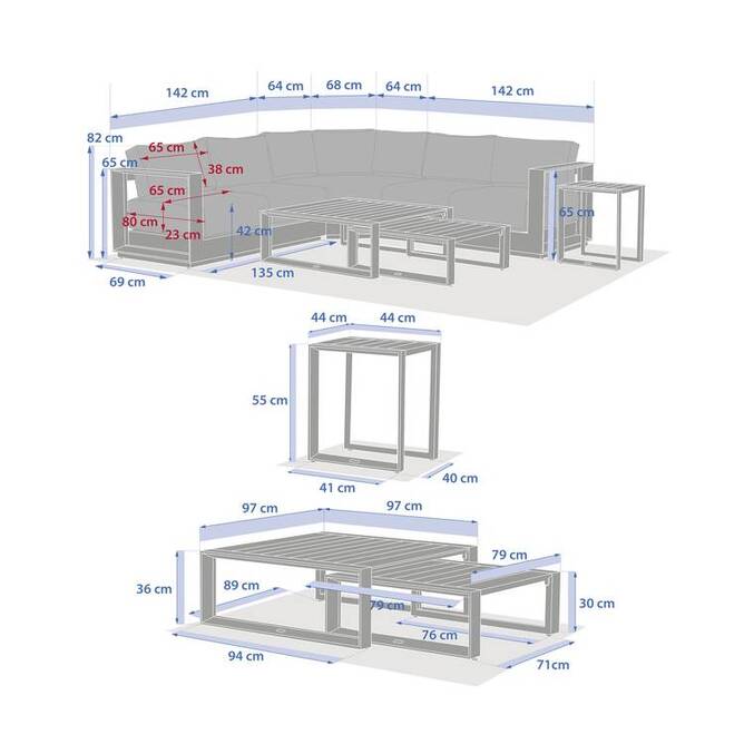 Salon d'angle de jardin ALLURE Graphite