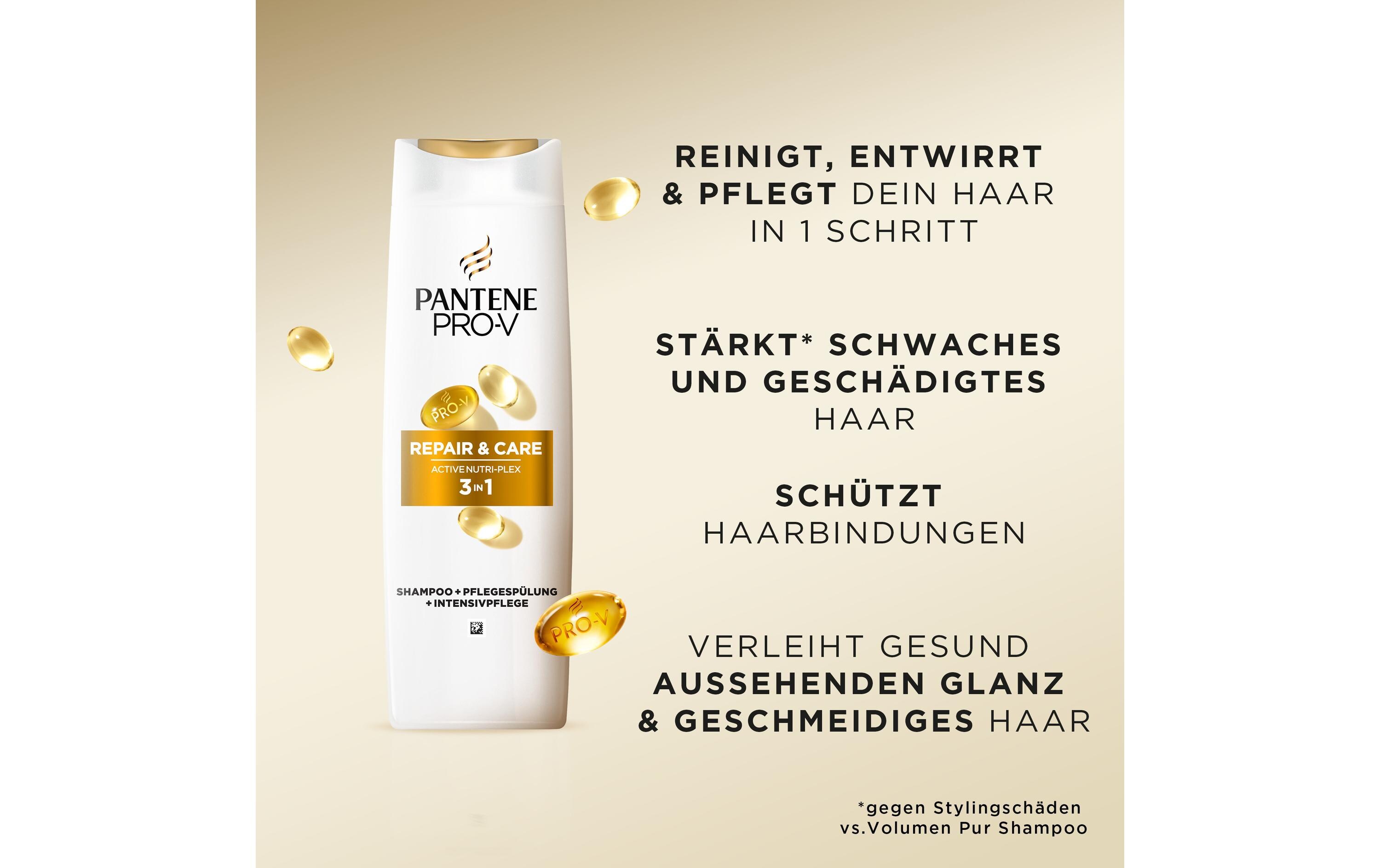 Shampoo 3in1 Repair and Care 400 mlHaarshampoo regeneriert und nährt das Haar