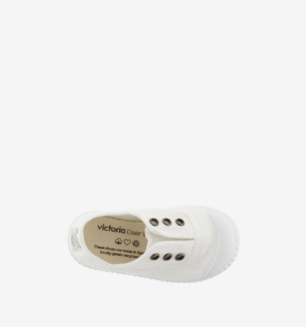 1915 INGLESA TENNIS TOILE DREC® ÉLASTIQUE Baskets en toile avec élastique pour enfant BLANCO