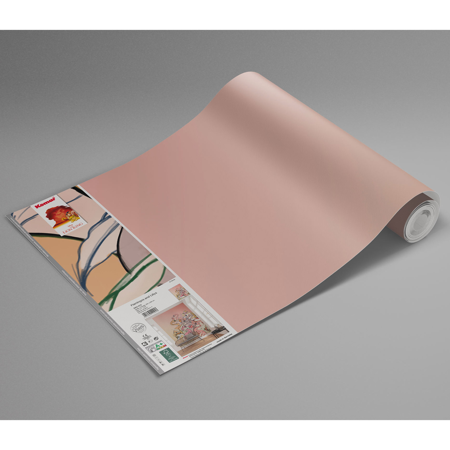 Vlies-Fototapete FLAMINGOS AND LILLYS - rosa-gelb - 200x280 cm