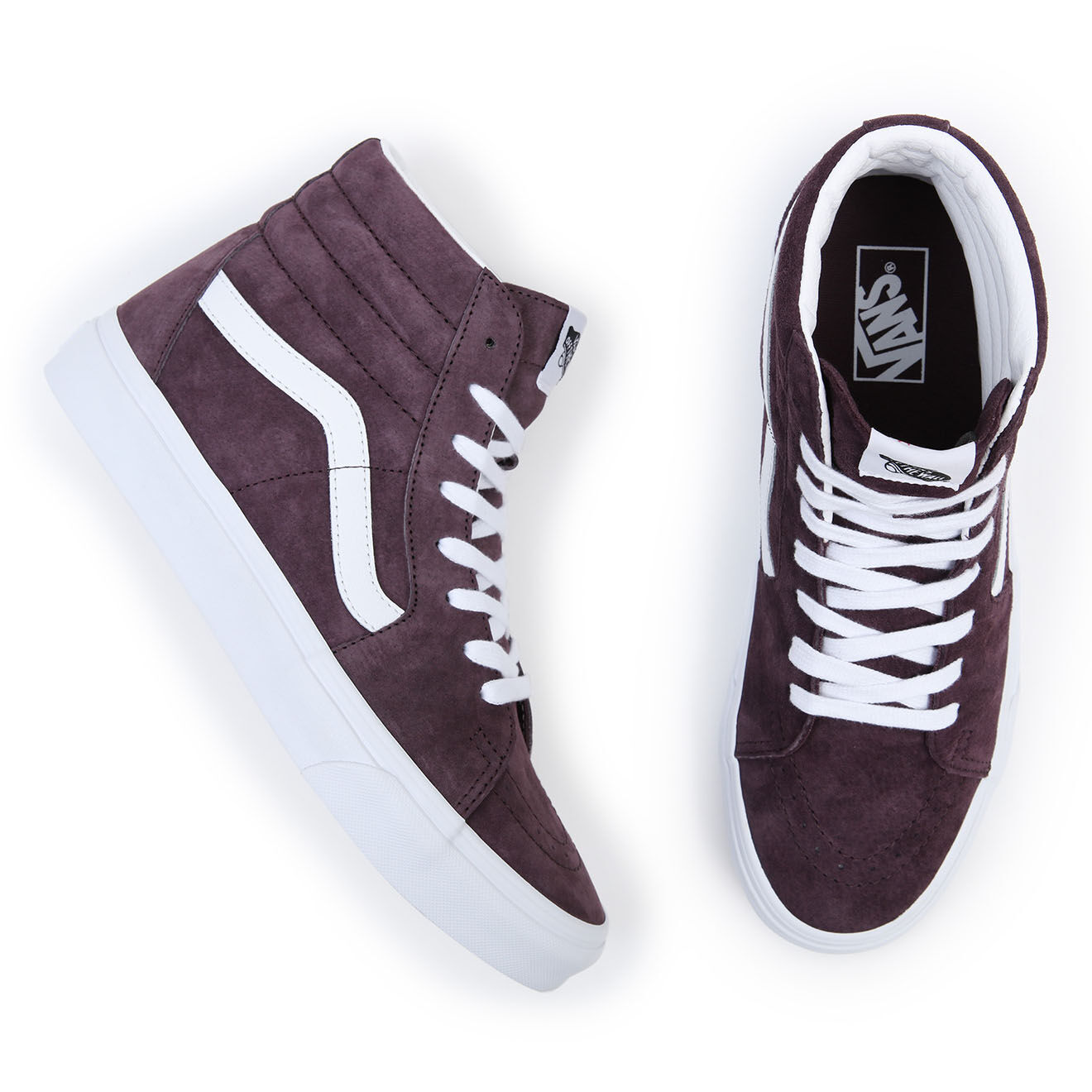 Vans Sneakers en Velours de Cuir SK8-Hi pourpre