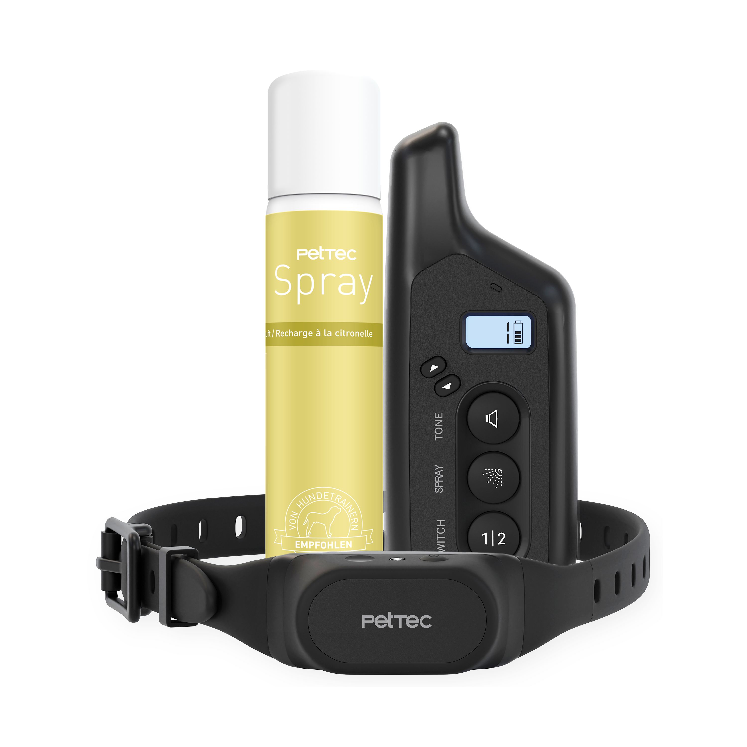 PetTec Spray & Ton Trainer mit Fernbedienung inkl. Citronella-Spray