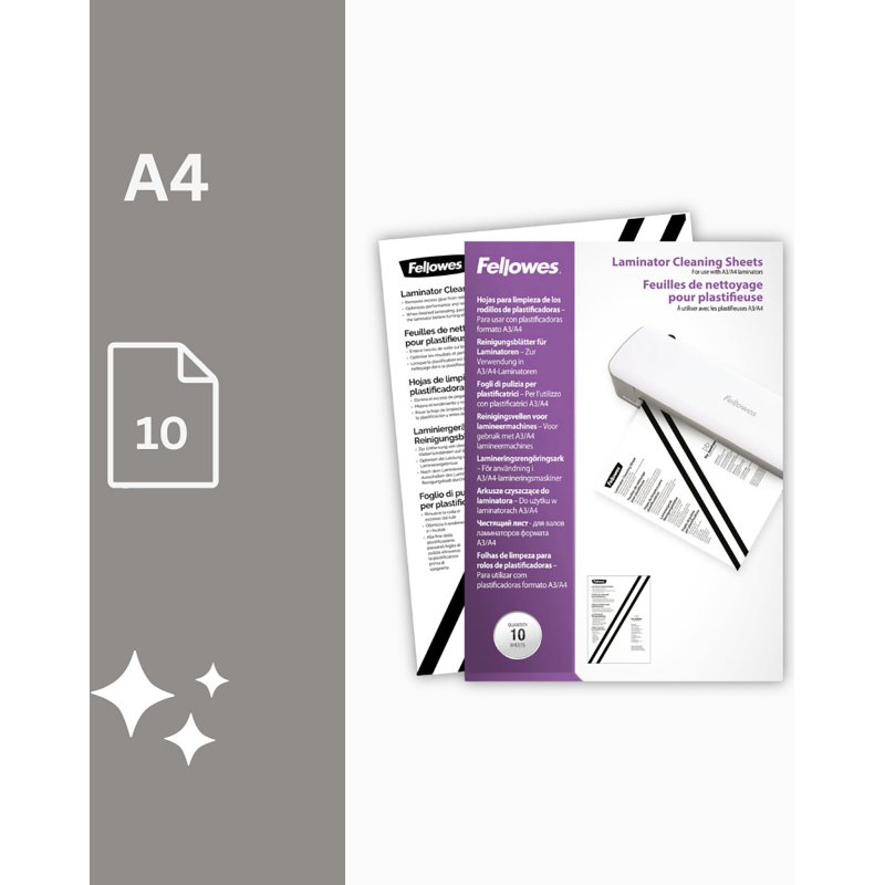 Feuilles de nettoyage pour plastifieuse - Sachet de 10