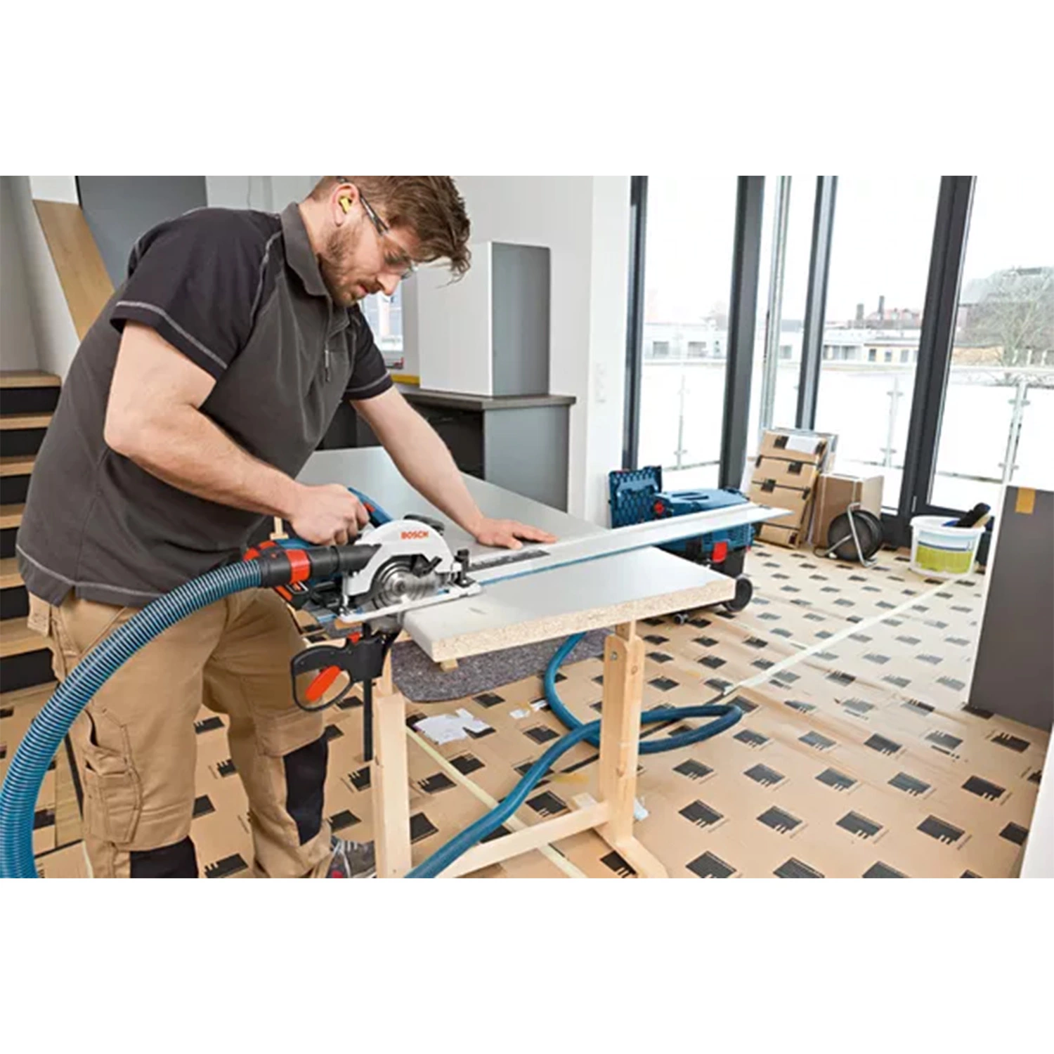 Bosch GKS 18V-57 G 18V Li-Ion accu cirkelzaag set (2x 4,0Ah accu) in L-Boxx - 165mm