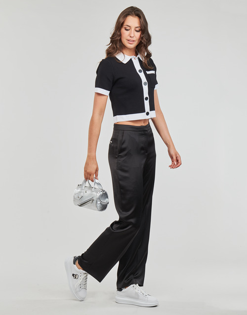 Karl Lagerfeld - CLASSIC KNIT TOP Negro / Blanco