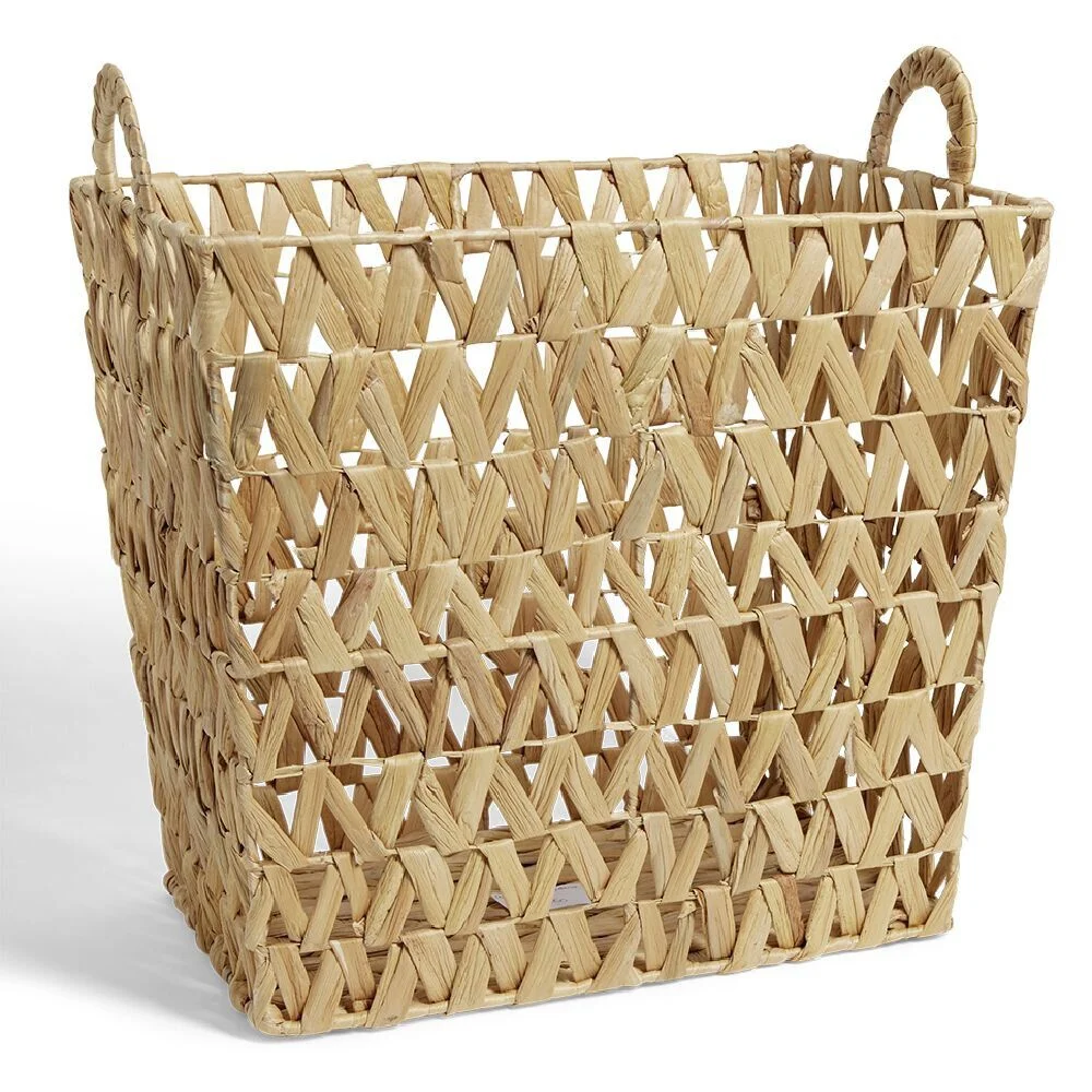 Panier à linge 26L 40xH42,5x28cm jacinthe d'eau et acier