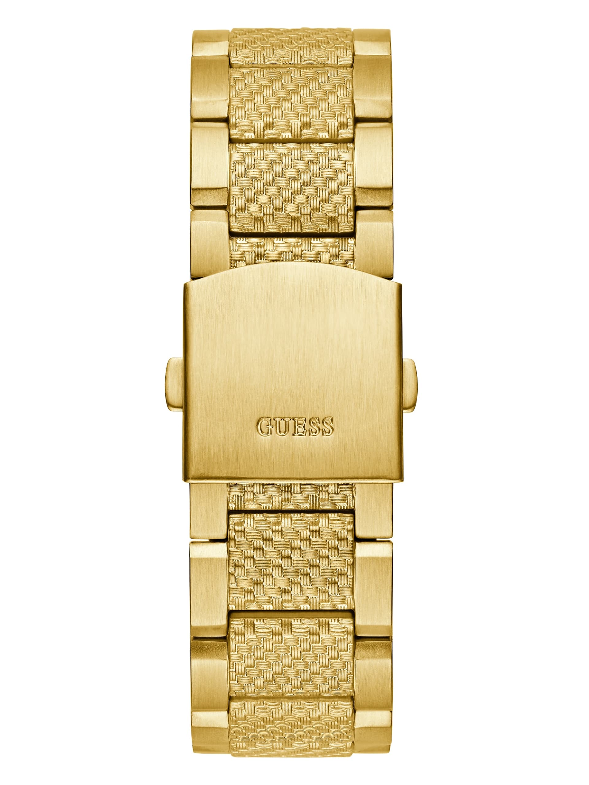 Relógio multifuncional texturizado em tons de dourado e preto