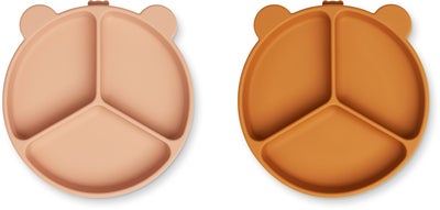 LIEWOOD Stacy Delt Tallerken 2-Pack, Mustard/Tuscany Rose