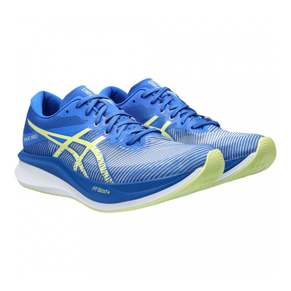 Asics MAGIC SPEED 3 - Chaussures running Homme illusion blue/glow yellow