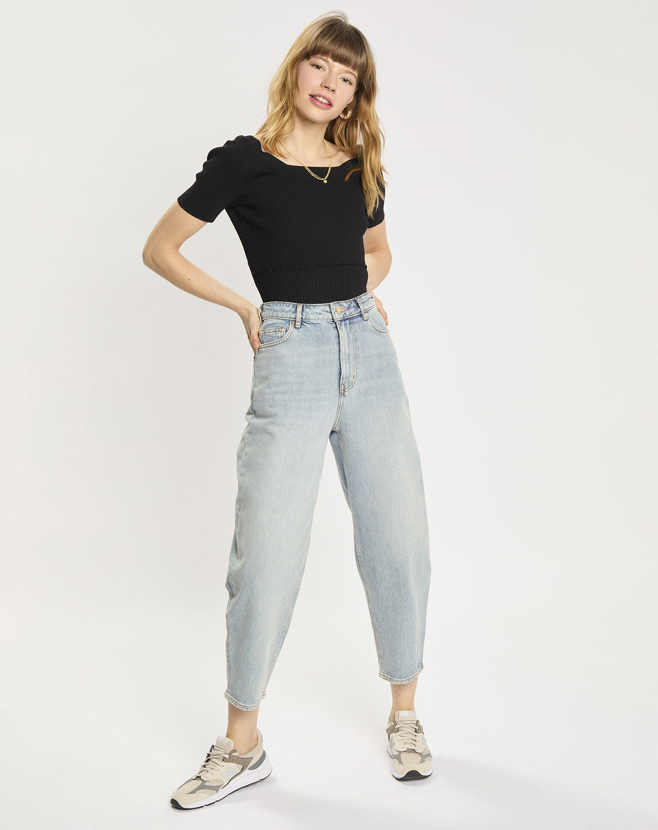 Scotch & Soda Jean 100% Coton Bio Ballon bleu clair