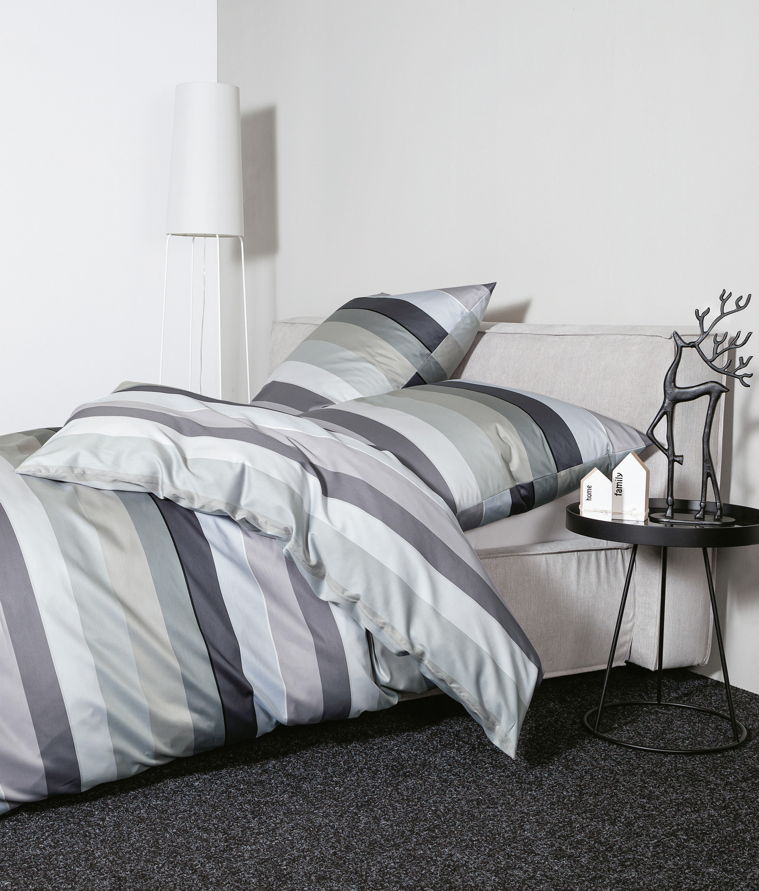 Bettwäsche J. D. Mako-Satin 135x200 cm, mit 1 Kissen